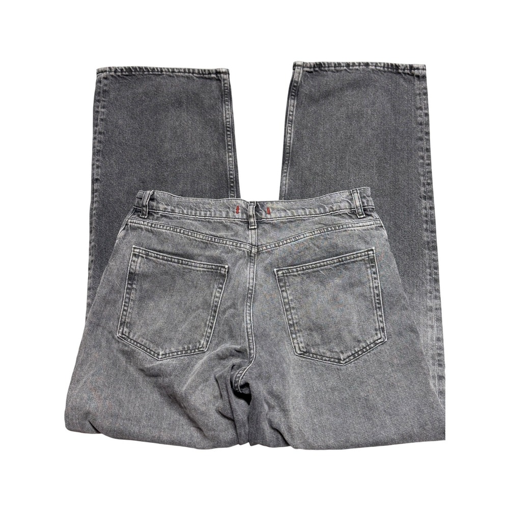 Zara Womens Straight Leg‎ Jeans Charcoal Grey Faded Denim High Rise Size 8 40